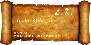 Ligeti Klára névjegykártya