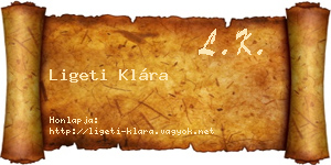 Ligeti Klára névjegykártya