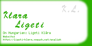 klara ligeti business card